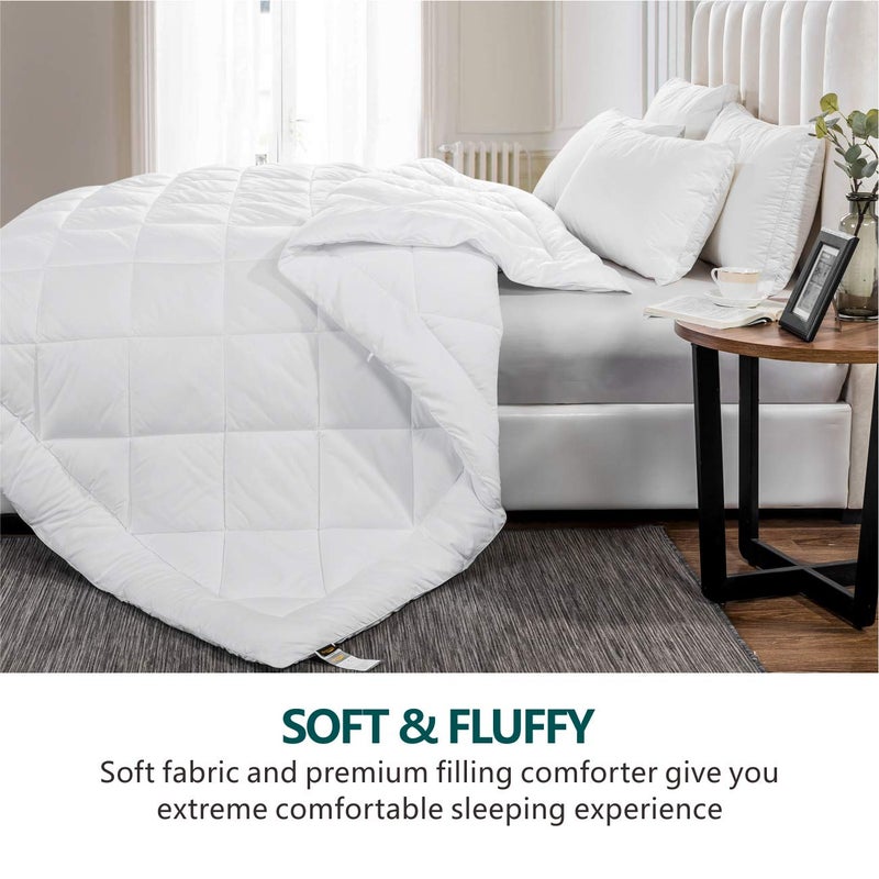 cozy night Cozynight Soft Twin Size Comforter Duvet Insert-Lightweight Down Alternative Comforter with Corner Tabs-Breathable Machine Washable Diamond Stitching (White,68"x86") - Image 2